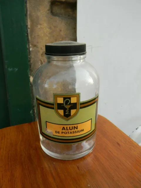 Topf Apotheke Flasche aus Glas Alaun Kalium 1 Liter