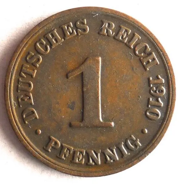 1910 GERMAN EMPIRE PFENNIG - Excellent Coin german BIN #2