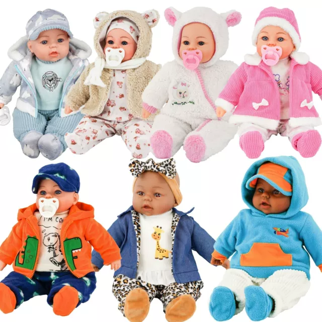 BiBi Puppe 18" große weiche Körper Baby Puppe Sounds Mädchen Jungen Spielzeug oder 2 Stoff Sets