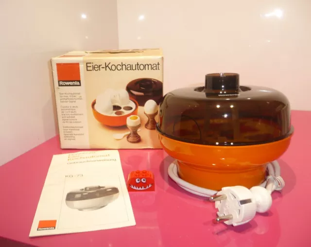 Rowenta KG-73 Eierkochautomat RETRO   orange Eierkocher   Anleitung  -neu-   -J-