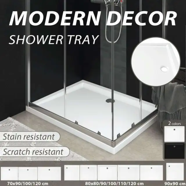 Square ABS Shower Base Tray Bathroom Threshold Black/White Multi Sizes vidaXL