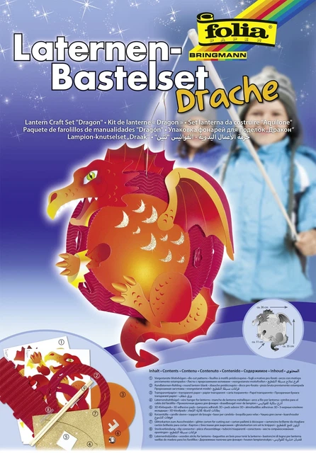 Folia Laternen-Bastelset DRACHE, 23x33cm (2021) | Folia Laternen-Bastelset