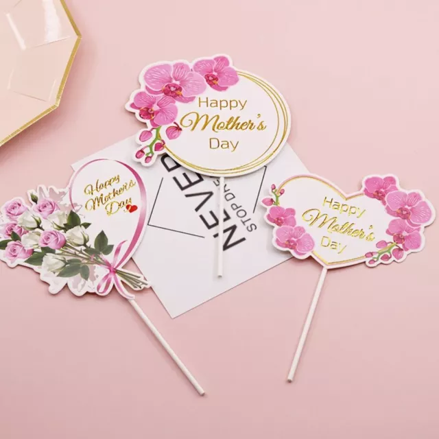 Flower Decoration For Cupcake Candy Dessert Decor Hang Tags Cards Cake Toppers