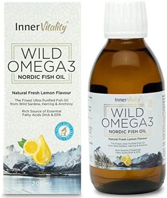 OMEGA 3 FISH Oil Liquid Natural Fresh Lemon Flavour with NO Fishy