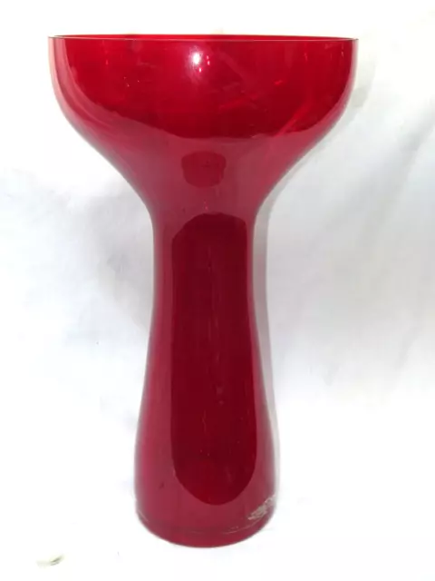 Vintage Art Glass RED Vase  Scandinavian Stunning Elegant Mid Century Style