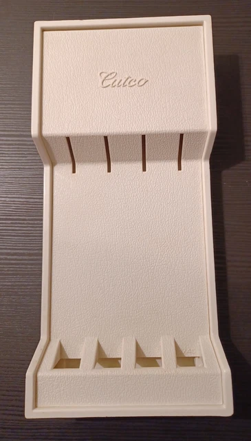 CUTCO STEAK KNIFE 4-HOLE RACK Knife Holder Wall Mountable White VTG MADE IN USA