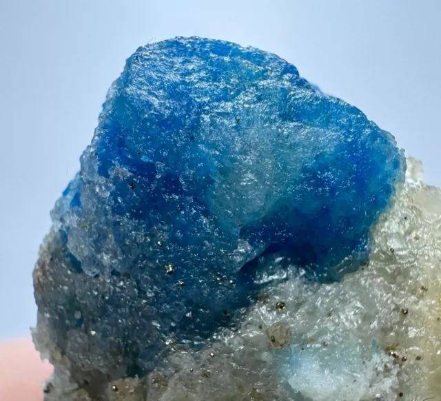 305  Carat Fluorescent Top Blue Afghanite Crystal, pyrite On matrix @Afg