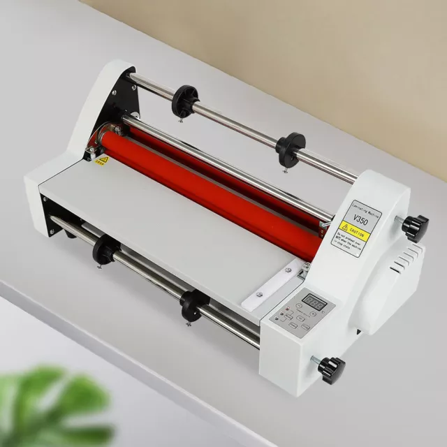 Electronic Hot Cold Single  Dual Sided Roll Laminator Laminating Machine 350mm