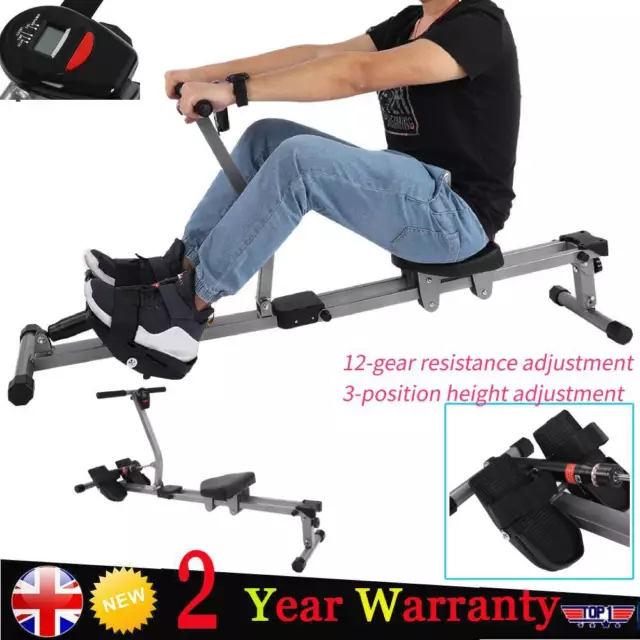 Rowing Machine Folding Resistance Cardio Home Fitness Gym Workout Toning Rower