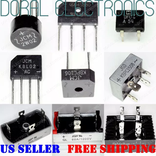 Bridge Rectifier Diode 1A - 120A & 100V - 1200V Amp A Rectifiers Diodes V Volts