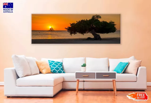 Panoramic Canvas Sunset Eagle Sea High Quality 100%  Australian Made Quality