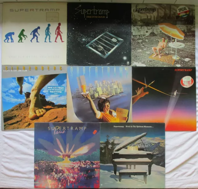 Supertramp  - Sammlung 8 LP's in schönem Zustand mit Liste und Fotos