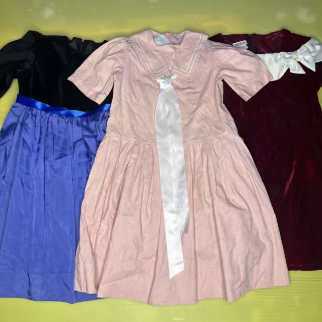Vintage Young Girls Clothes Lot Size 5-6 Dresses  Laura Ashley Pink Sailor Dress