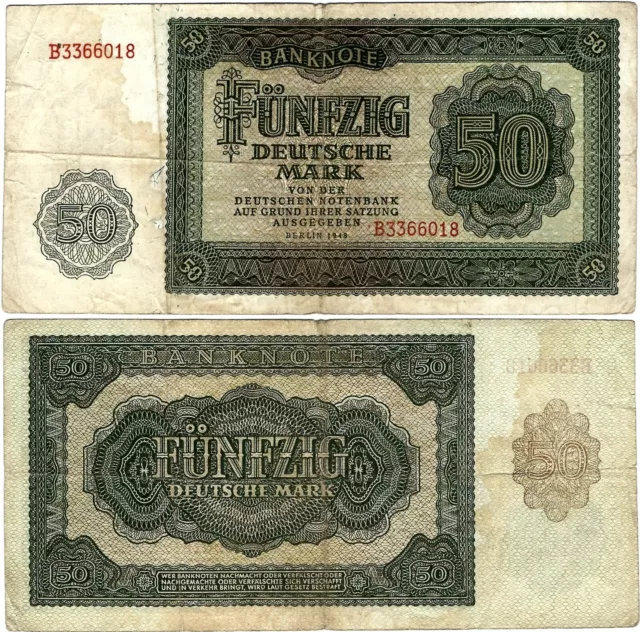 DDR Banknote 50 Deutsche Mark 1948 Notenbank SBZ-16 Ro. 345 P-14a