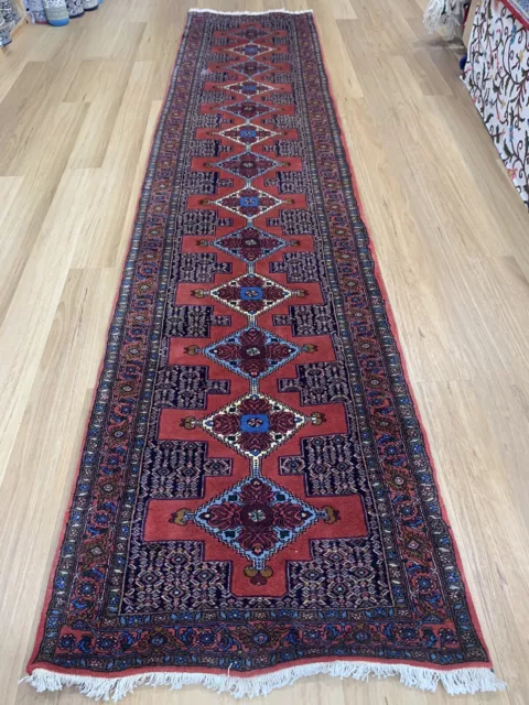 Oriental Persian Tribal Wool Hand Knotted Hallway Hall Runner Rug Carpet 370x80