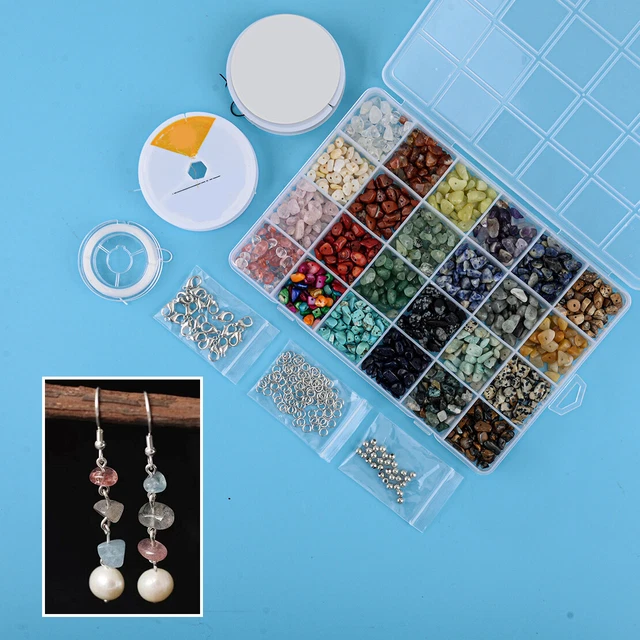 Irregular Chips Stone Natural Gemstone Beads Kit DIY Jewelry Making Supplies zy
