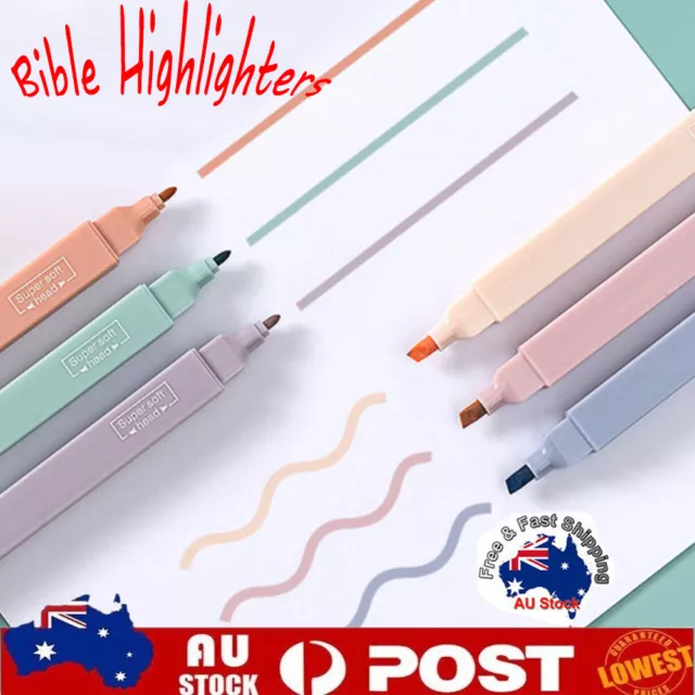 12 PASTEL BIBLE Highlighters No Bleed, Assorted Colors Aesthetic School  Supplies $20.85 - PicClick AU