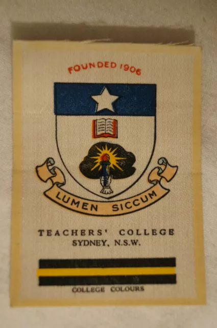 Vintage-1915-Wills Silk-School Crests- Teachers College - Sydney - N.S.W.