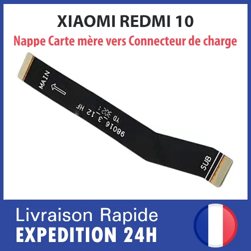 Câble Flex Pour Xiaomi Redmi Note 10 Pro - Nappe De Connexion Mère, Noir, Neuf Générique