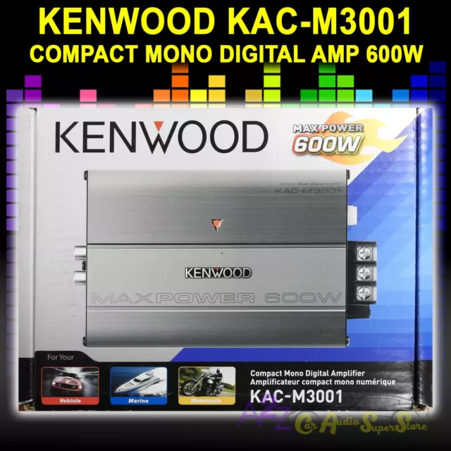 New Kenwood Kac-M3001 Class D Monoblock Compact Digital Car/Atv/Marine Amplifier