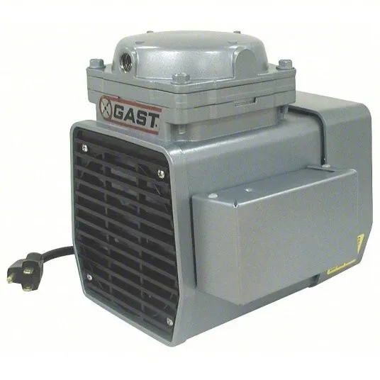 GAST DOA-P707-FB Compressor/Vacuum Pump: 1/3 hp, 110/115V AC, 25.5 in Hg Max Vac