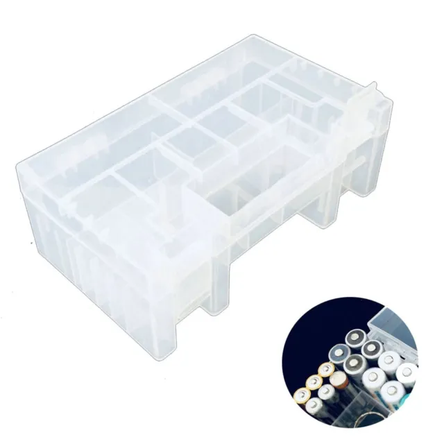 Soporte de batería resistente al polvo herramientas transparentes caja de almacenamiento material PP