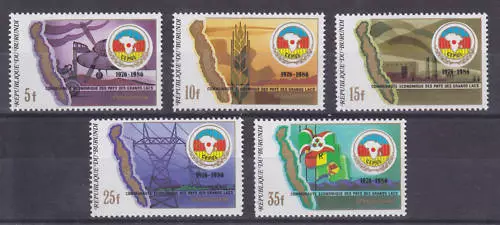 Burundi Sc 643-647 MNH. 1986 CEPGI 10th Anniversary, cplt set. MAP