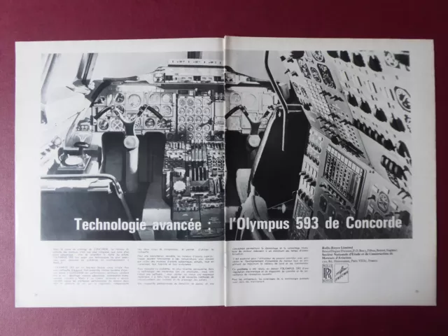 8/1969 Pub Snecma Rolls-Royce Concorde Reacteur Olympus 593 Engine French Ad