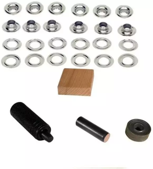 Eyelet Kit 12.4 mm Bore Grommet Setting kit w/150 sets Brass