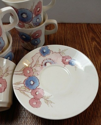 NORITAKE CHINA MEDLEY pattern 8771 Coffee Cups & Saucers - Set of 5 £28