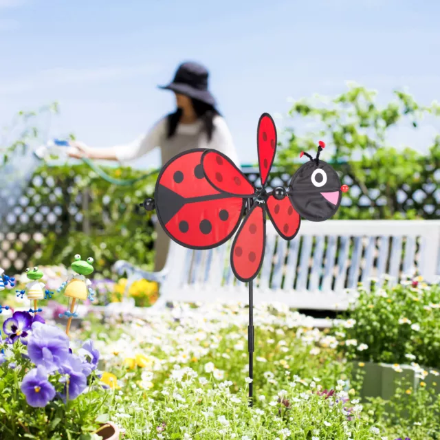 4x girandola-coccinella a vento, decorazione per il giardino, balcone terrazza 2