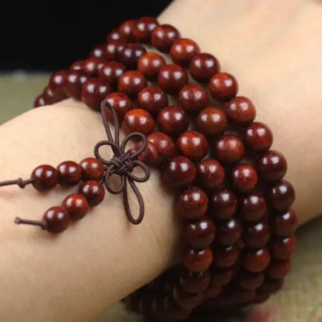 6MM 108 Lucky Natural Rosewood Cuff Girl Bracelet Easter Seven Chakras Energy