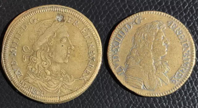 Lot Louis XIV et Marie Thérèse Autriche Jeton de Nuremberg  Et Réforme Justice