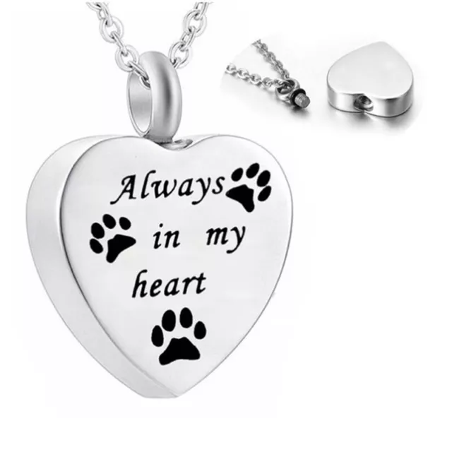 Heart Urn Necklace for Ashes - Pet Cremation Jewelry Keepsake Memorial PendaF-DC