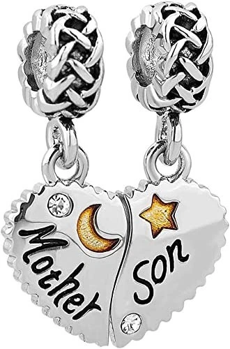 New Heart Mother Son Use With Pandora Bracelet Mom Love You To Moon Star Charms