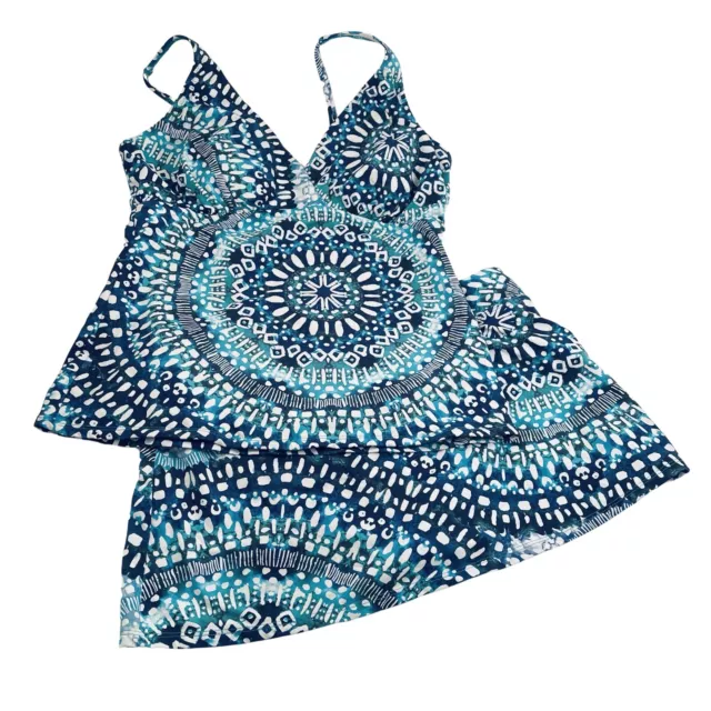 Women's Print Two Piece Tankini Top Swim Skirt Skort Swimsuit 2 PC Set  Swimwear