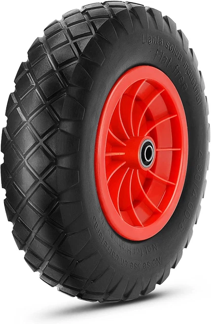 Trintion 16" Wheelbarrow Wheel 4.80/4.00-8 Pneumatic Trolley Wheel Load 100Kg Pu