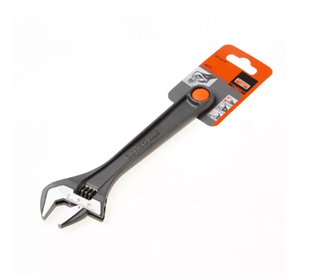 BAHCO 8071 - Clé à molette Noir 20 cm mâchoire réversible acier hte perf *NEUF*