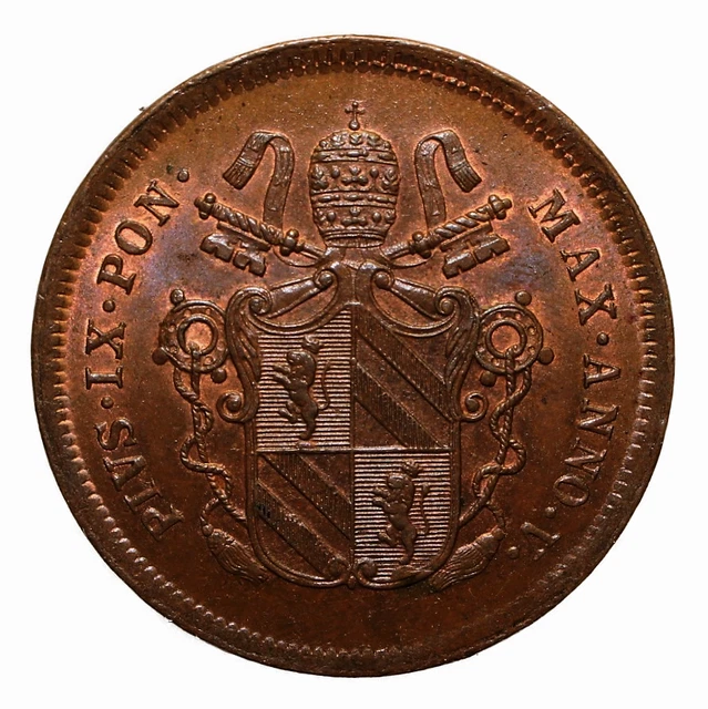PIO IX - 2 Baiocchi -Cu- 1850 An. IV Bologna - FDC
