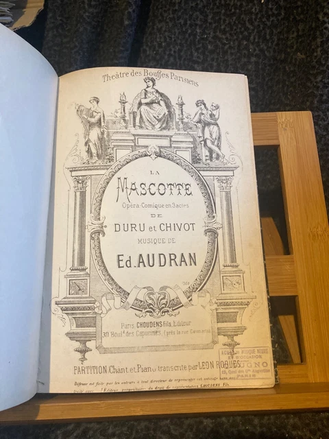 Ed. Audran La Mascotte partition chant piano éditions Choudens