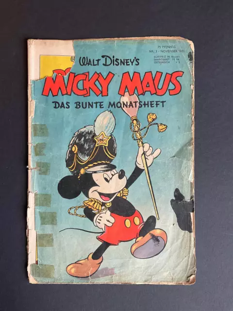 MICKY MAUS Nr. 3/1951, das Original, kein Nachdruck! Siehe Fotos!