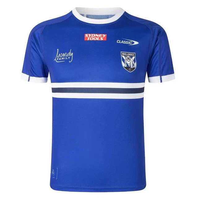 Maglietta da allenamento classica Canterbury Bulldogs 2022 mai usata per rugby da uomo blu