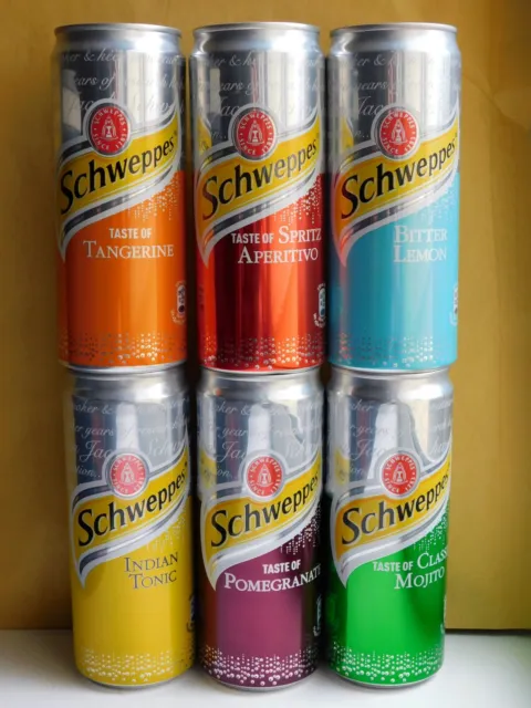 Empty Drink Cans SCHWEPPES MIX 330 ml. Ukraine 2023 Bottom open! - 6 pcs. 🇺🇦