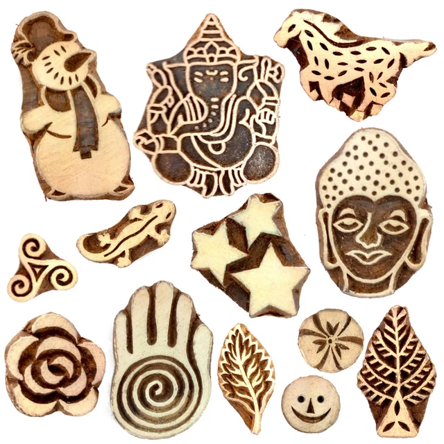 Handgeschnitzte Holzstempel Indien … Stoffstempel Textildruck … Über 50 Motive!!