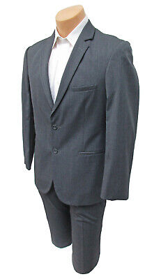 Boys Size 16 Jean Yves Steel Grey Suit with Flat Front Pants Two Button Front