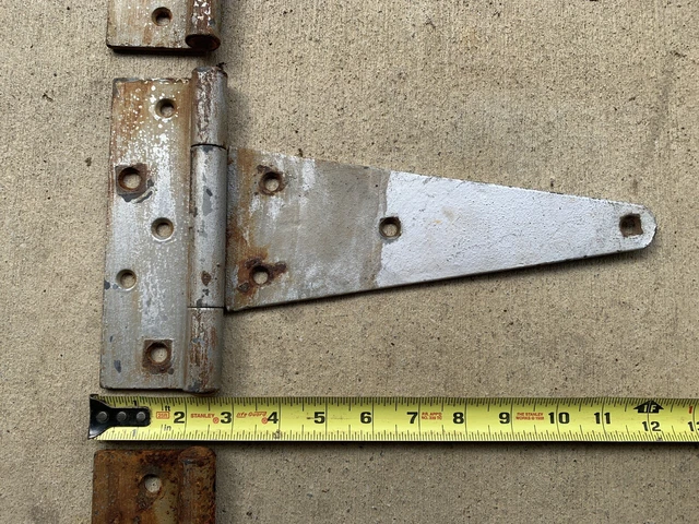 Salvage Vintage T Strap Barn Door Or Gate Hinges 12 By  7 Inches  Set Of Three