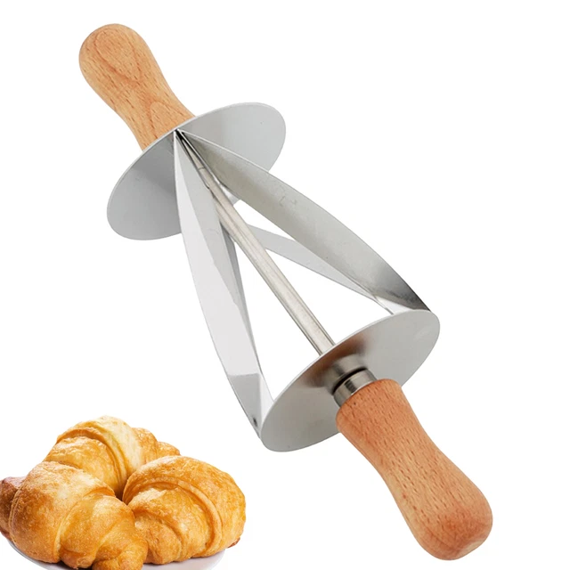 Kunststoff Croissant Former – Teigroller Mit Ausstecher Für Perfekte Hörnchen, 23,5 X 14,5 Cm, Gelb