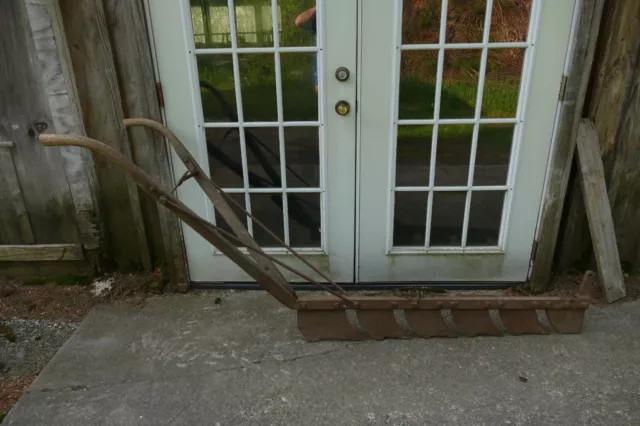 antique primitive wood & iron 19th century Ice Harvest plow saw horse drawn rare