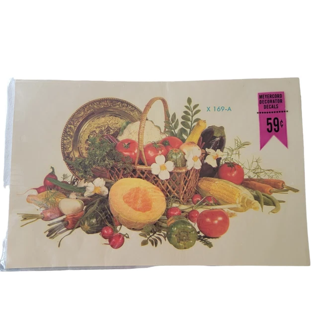 Calcomanías de decoración vintage Meyercord nuevas en paquete artesanías inmersión en agua frutas cocina hágalo usted mismo mcm