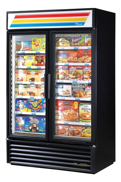 True GDM-43F-HC~TSL01 43 Cu.Ft Two Section Glass Door Commercial Freezer